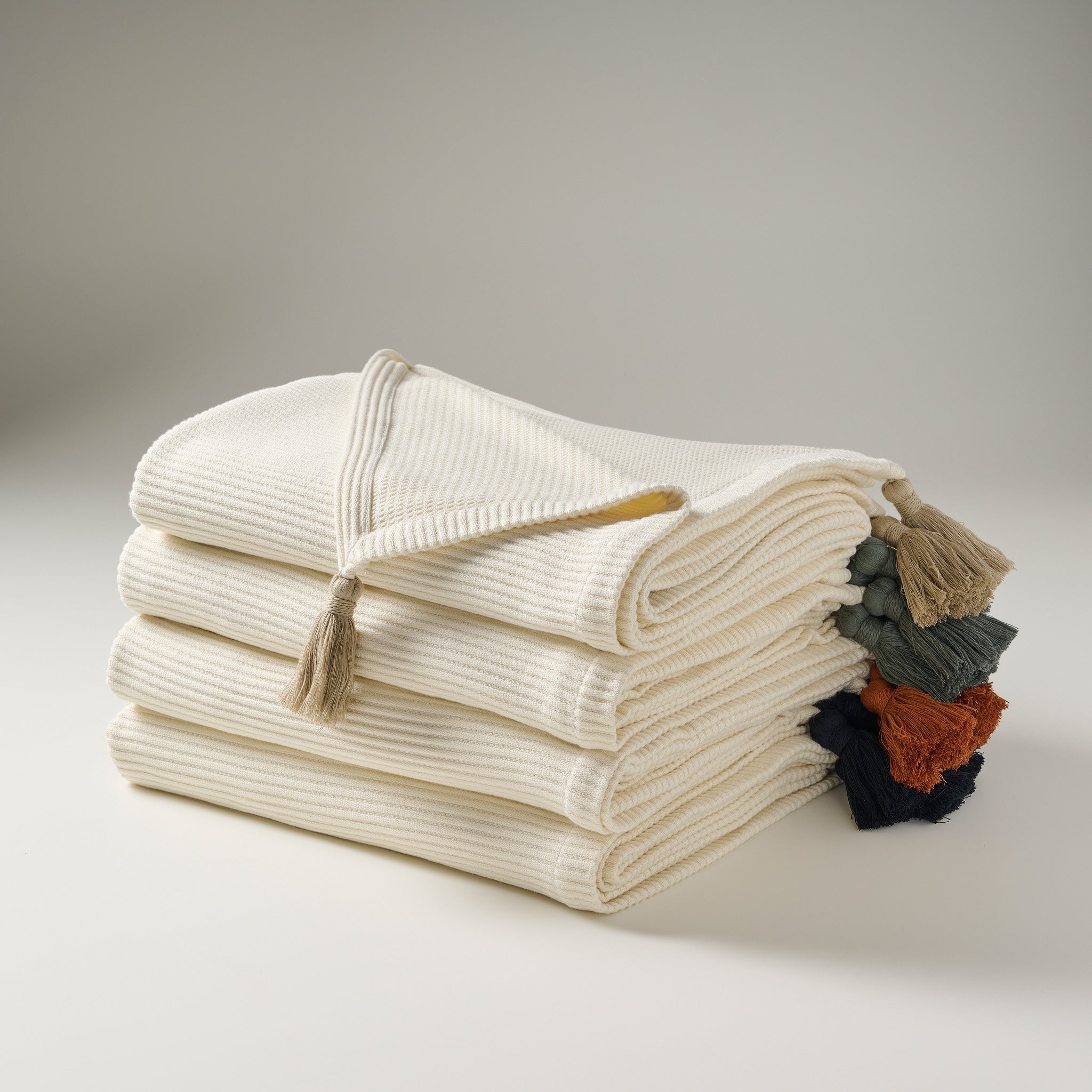 Cream Plume | Cotton Bamboo | Cord Rib | Throw