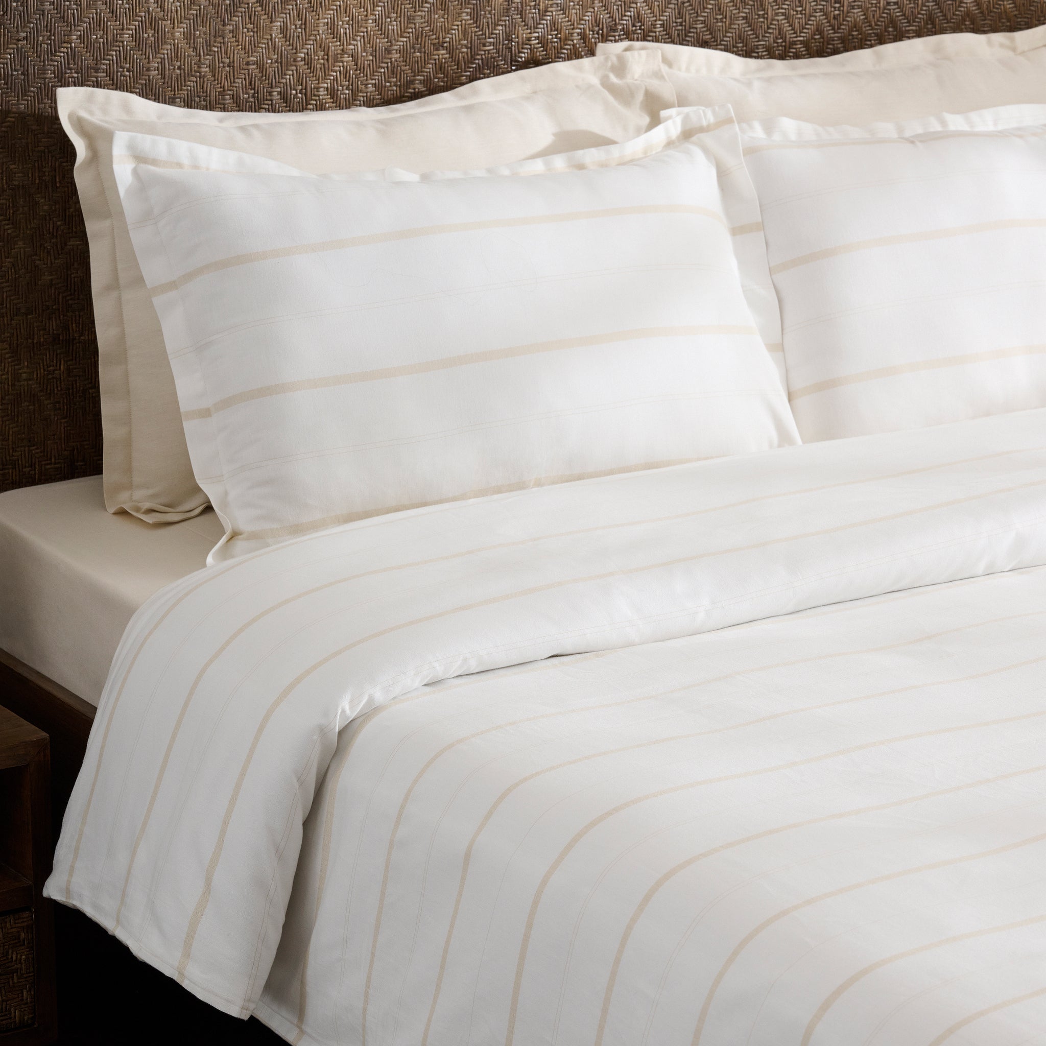 Sand Stripe  | Cotton Bamboo | Chambray | Duvet Cover