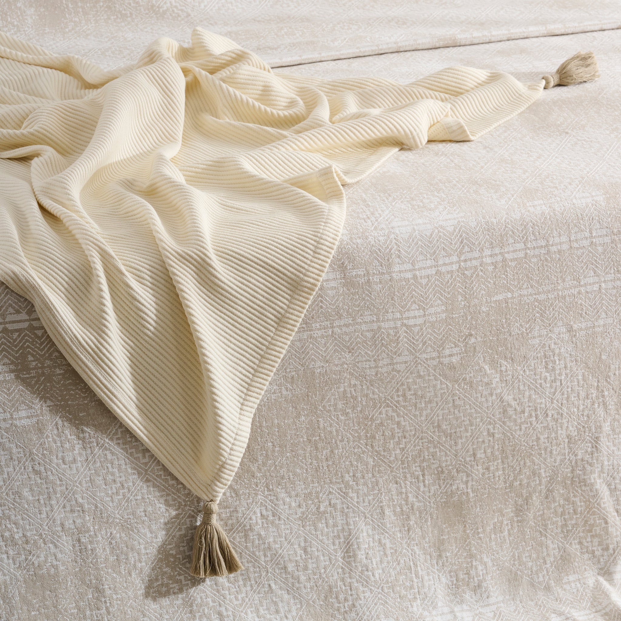 Cream Plume | Cotton Bamboo | Cord Rib | Throw