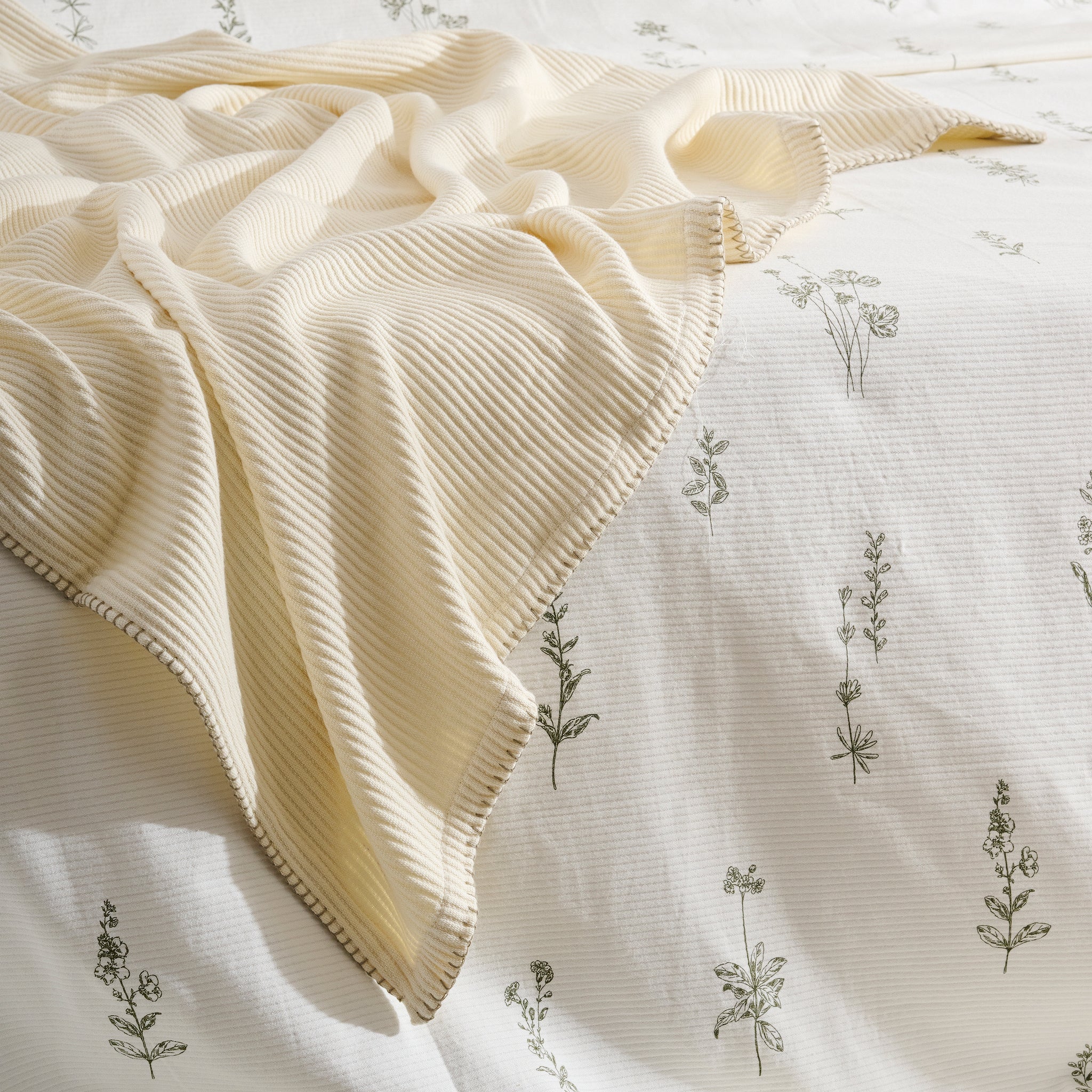 Cream Whip  | Cotton Bamboo | Cord Rib | Throw