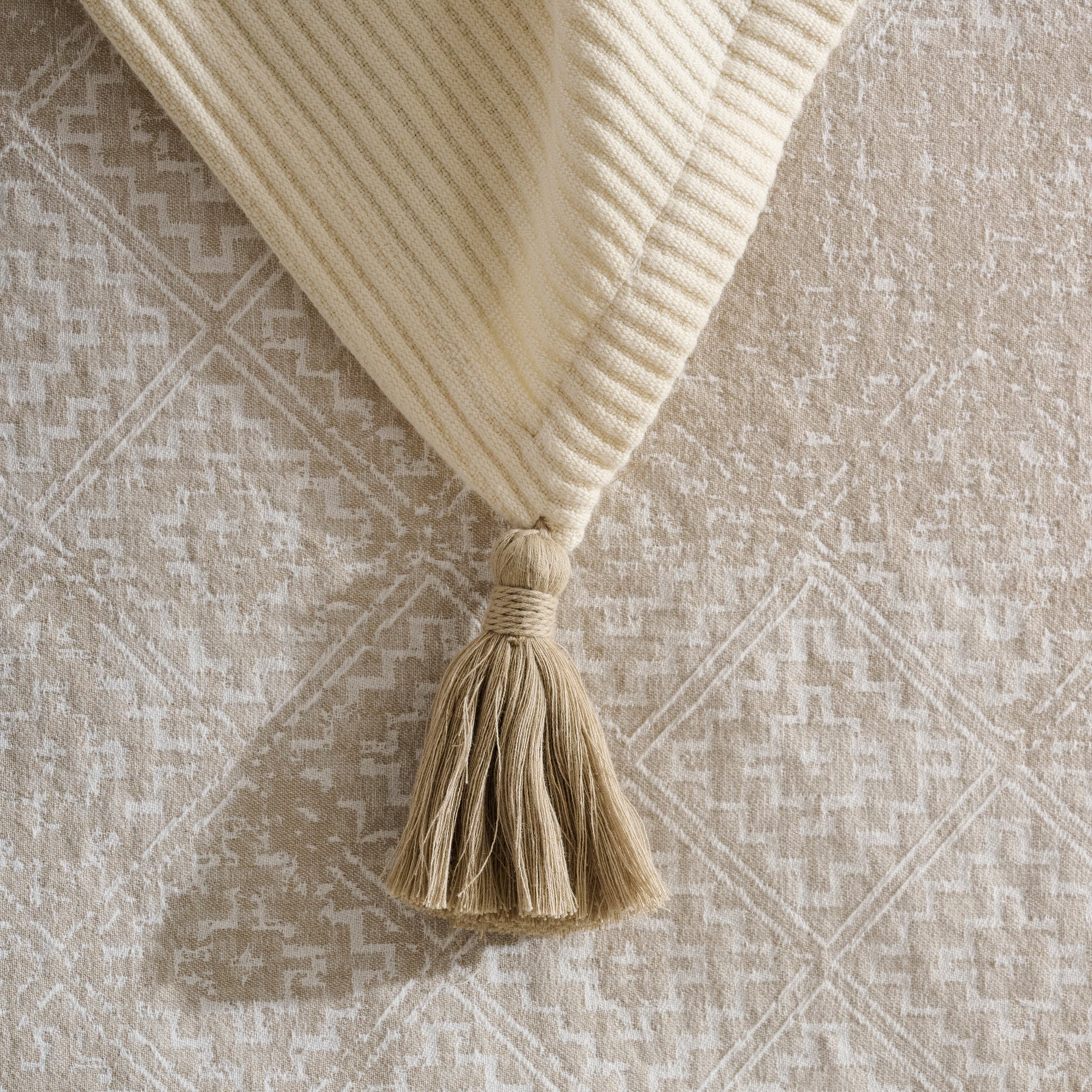 Cream Plume | Cotton Bamboo | Cord Rib | Throw