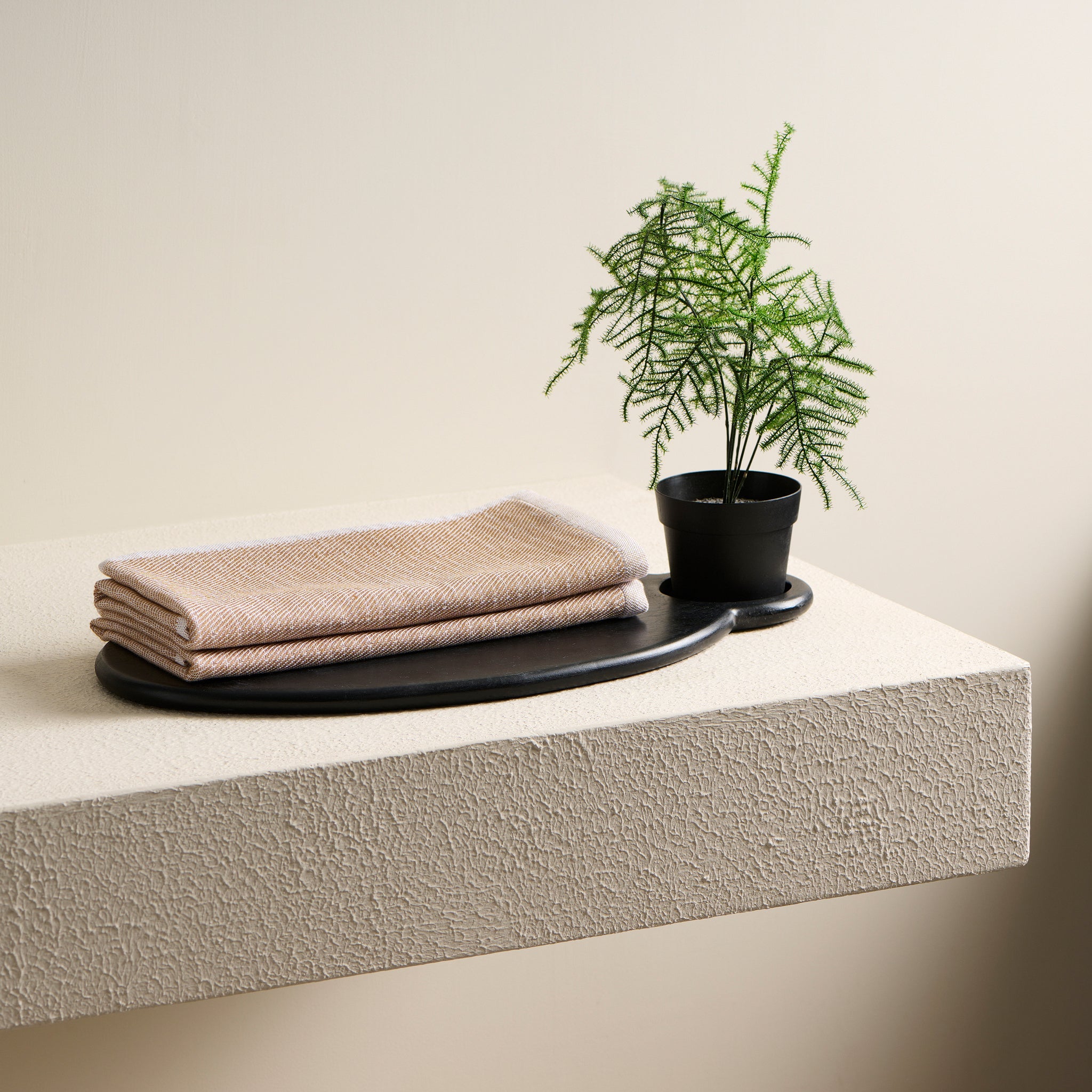 Earth Stucco |  Cotton Bamboo | Hammam Terry | Hand Towel