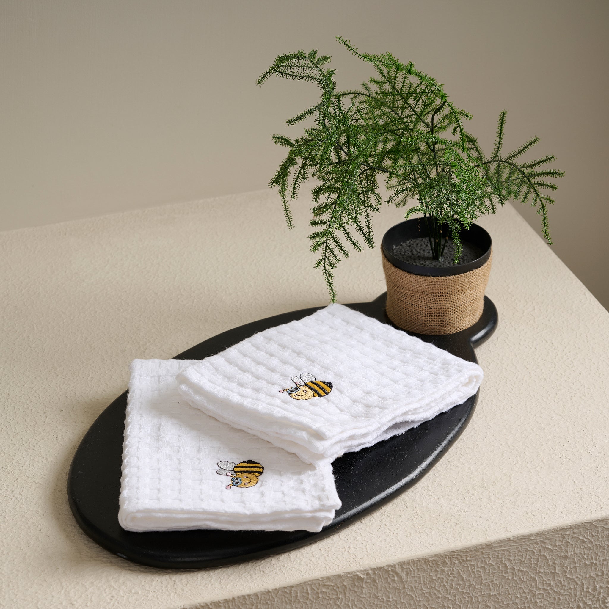 Smock Embroidered | Cotton | Waffle | Hand Towel