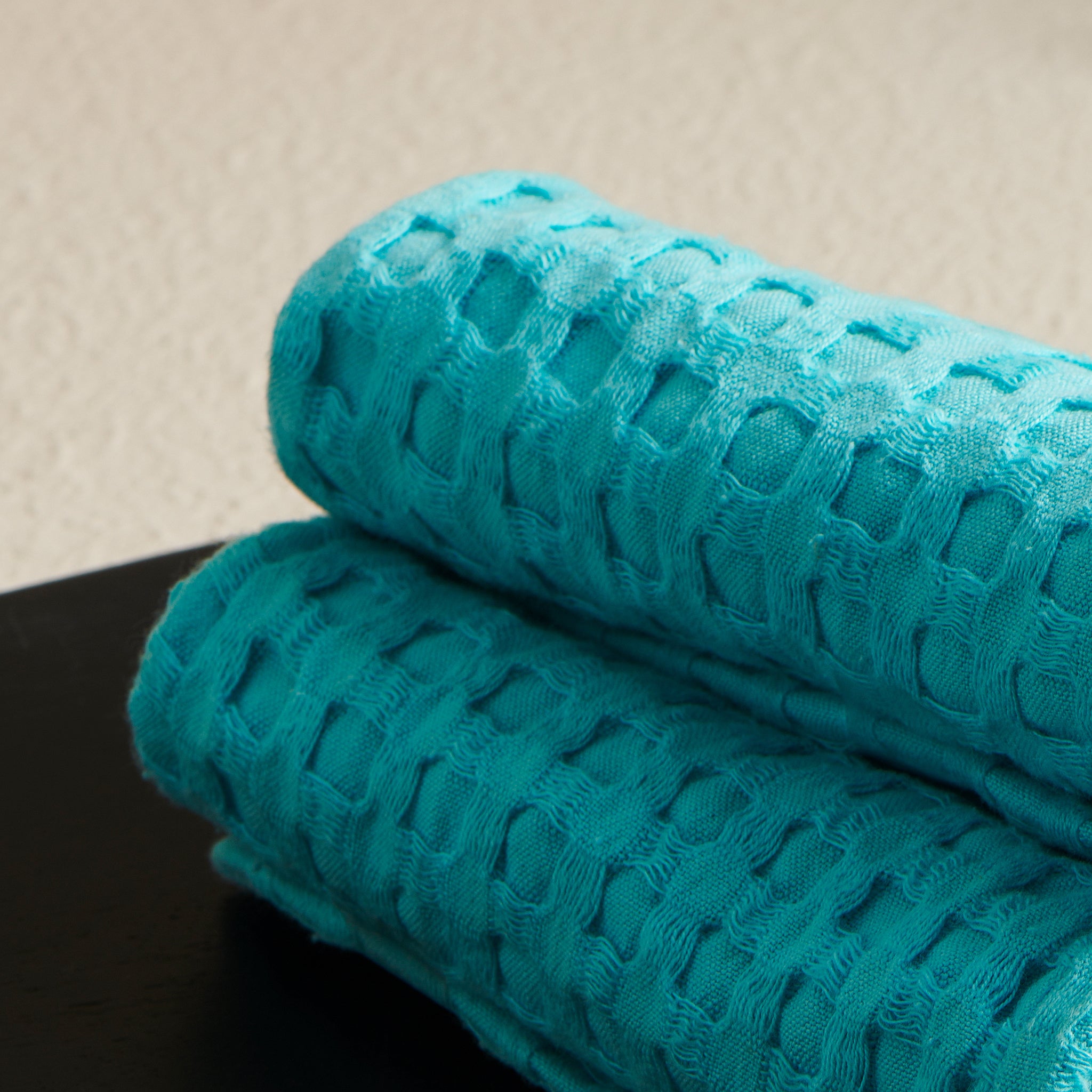 Aqua | Cotton | Waffle | Face Towel